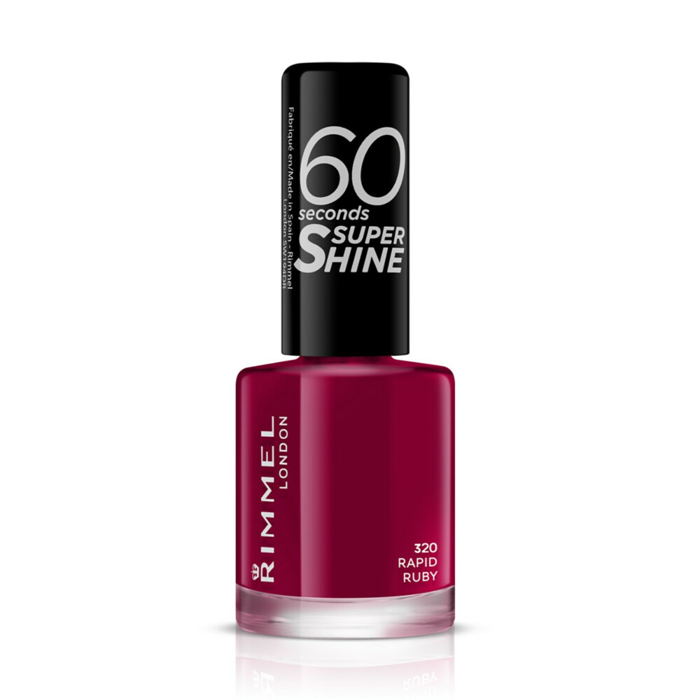 3x Rimmel London Nagellak 60 Seconds Supershine 320 Rapid Ruby 8 ml