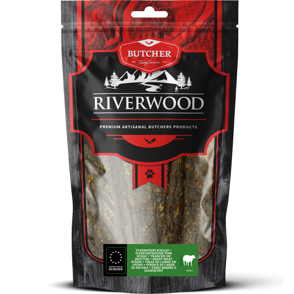 6x Riverwood Vleesstrips Lam - Kalkoen 150 gr