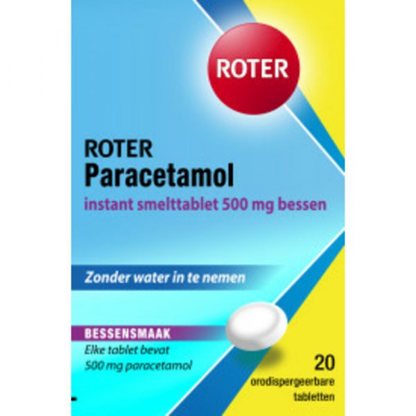 Roter Paracetamol 500 mg Bessen 20 tabletten