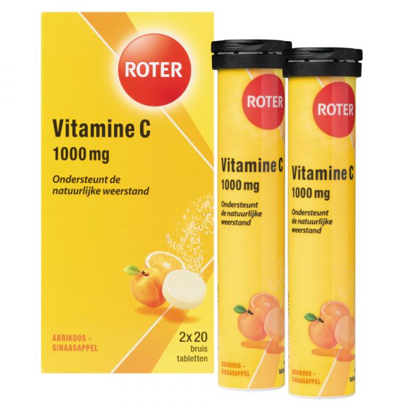 3x Roter Vitamine C Bruistabletten Sinaasappel Abrikoos 2 x 20 stuks