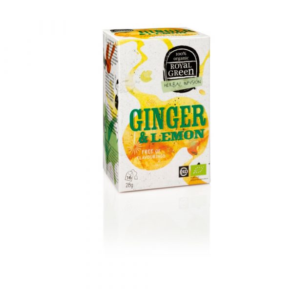 3x Royal Green Thee Ginger Lime Bio 16 stuks