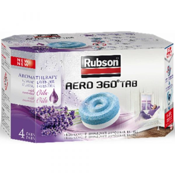 Rubson Vochtopnemer Navultabs Aero 360° Lavendel 4 stuks