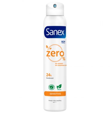 6x Sanex Deodorant Spray Zero% Sensitive Skin 200 ml