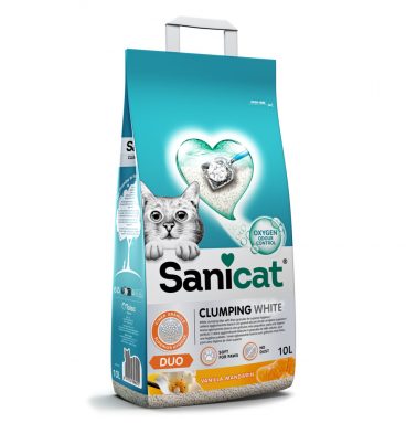 Sanicat Clumping White Duo Vanilla&Mandarin 10 liter