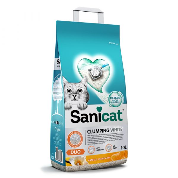 Sanicat Clumping White Duo Vanilla&Mandarin 10 liter