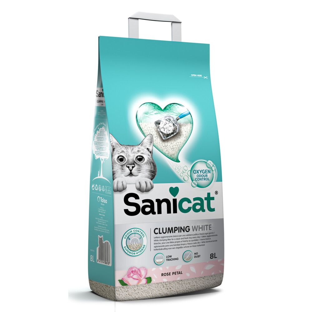 Sanicat Clumping White Rose Petal 8 liter