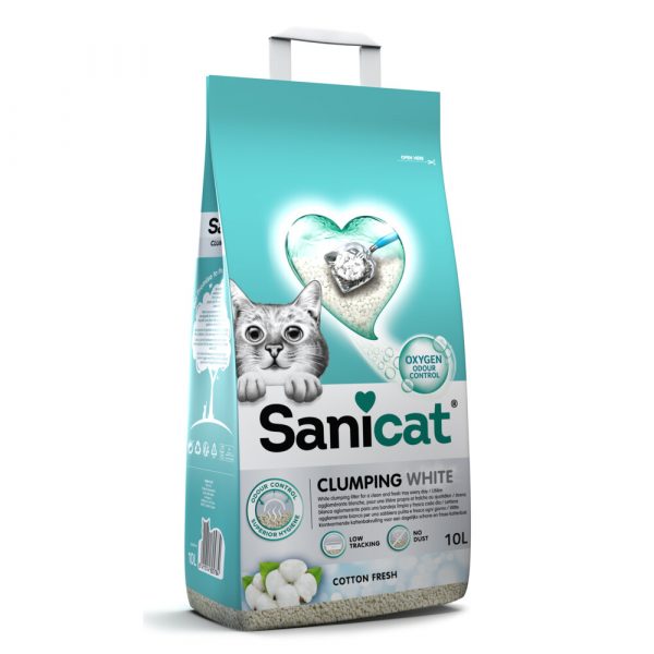 Sanicat Kattenbakvulling Clumping White Cotton Fresh 10 liter