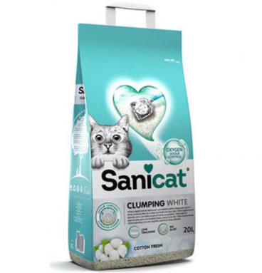 Sanicat Kattenbakvulling Clumping White Cotton Fresh 20 liter