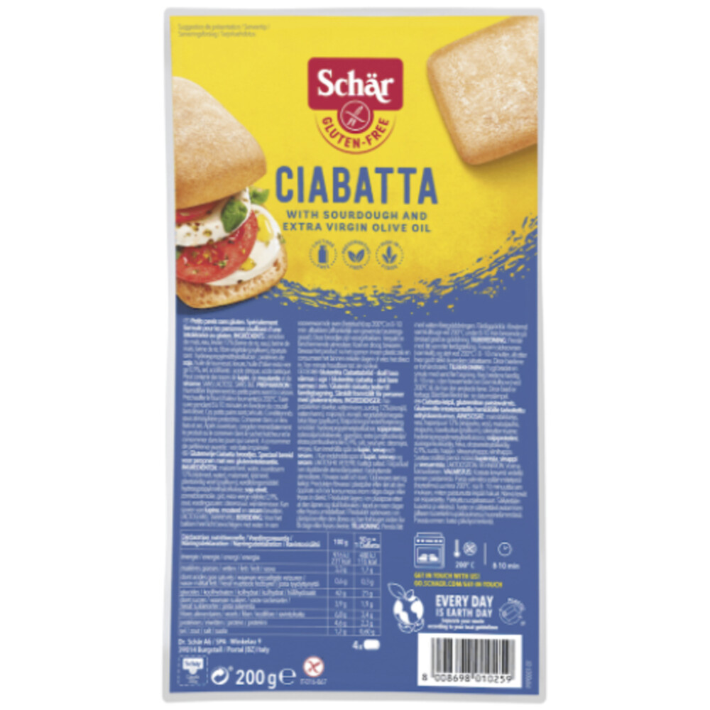 3x Schar Ciabatta Broodjes 200 gr