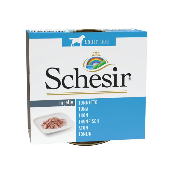 10x Schesir Hondenvoer Blik Jelly Tonijn 150 gr