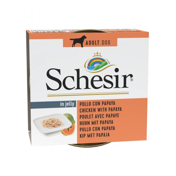 10x Schesir Hondenvoer Kip - Papaya 150 gr