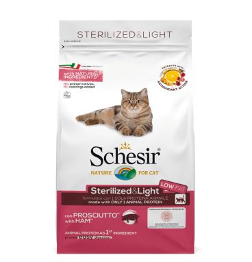 6x Schesir Kattenvoer Dry Sterilized Ham 1