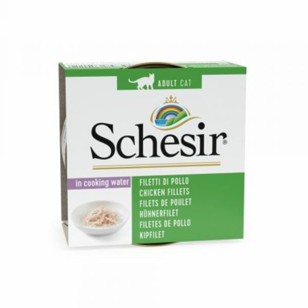 14x Schesir Kattenvoer Gekookte Kipfilet 85 gr