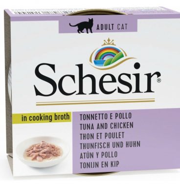 14x Schesir Kattenvoer Gekookte Tonijn en Kip 70 gr