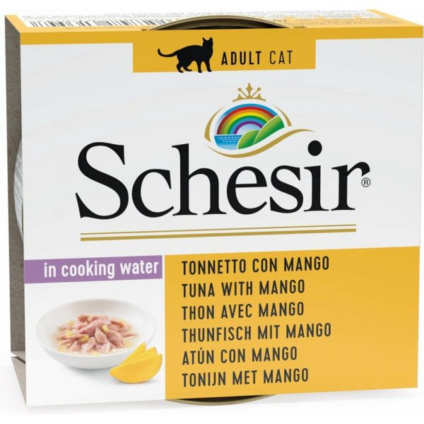 14x Schesir Kattenvoer Gekookte Tonijn en Mango 75 gr