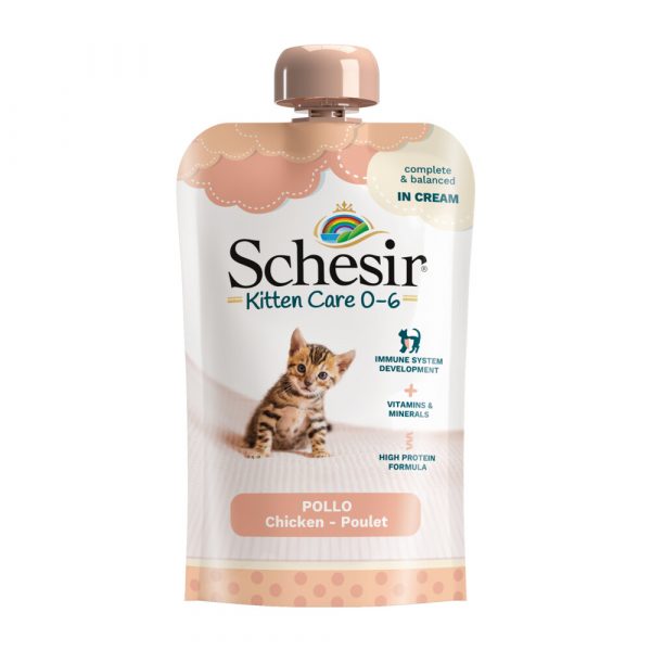 Schesir Kattenvoer Kitten 0-6 Kip in Cream 150 gr