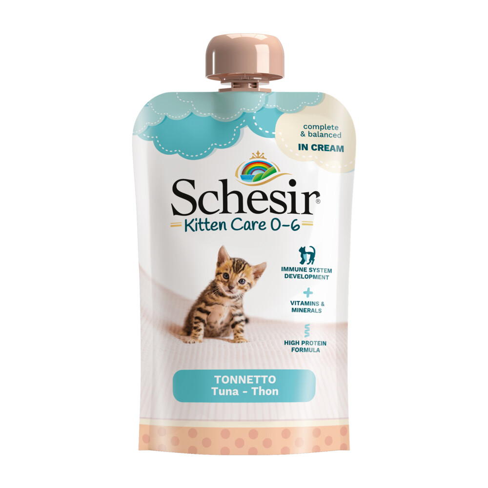 Schesir Kattenvoer Kitten 0-7 Tonijn in Cream 150 gr