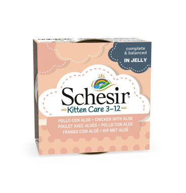 Schesir Kattenvoer Kitten 3-12 Kip - Aloe in Gelei 85 gr