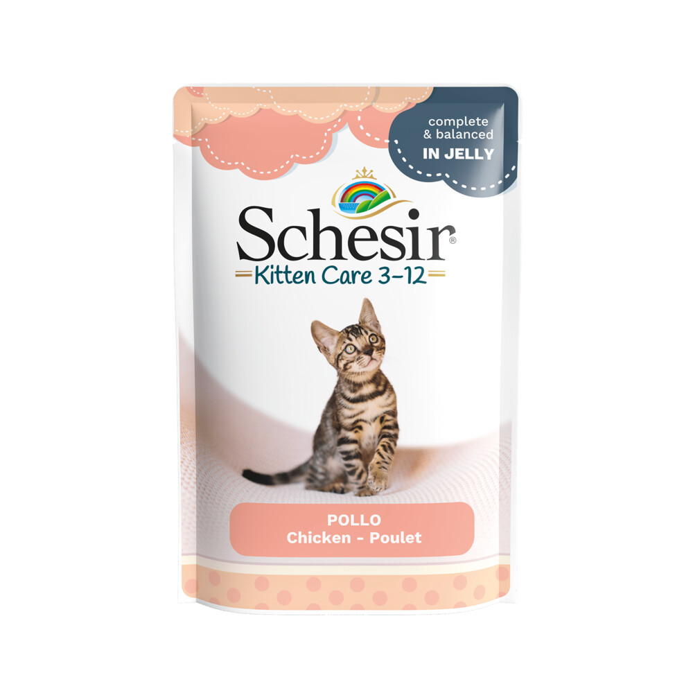 Schesir Kattenvoer Kitten 3-12 Kip in Gelei 85 gr