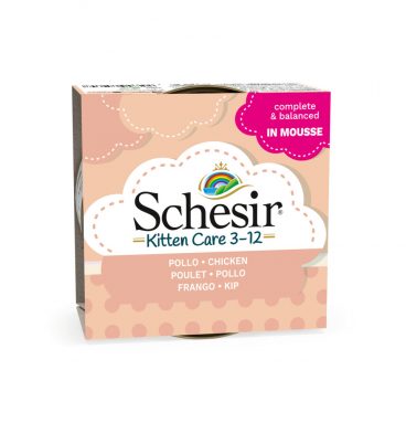 Schesir Kattenvoer Kitten 3-12 Kip in Mousse 85 gr