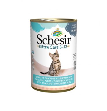 Schesir Kattenvoer Kitten 3-12 Tonijn - Aloe in Gelei 140 gr