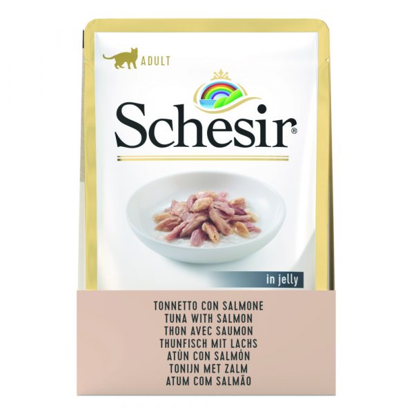 Schesir Kattenvoer Pouch Tonijn - Zalm in Gelei 85 gr