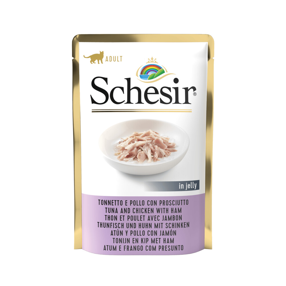 Schesir Kattenvoer Tonijn - Kip - Ham in Gelei 85 gr