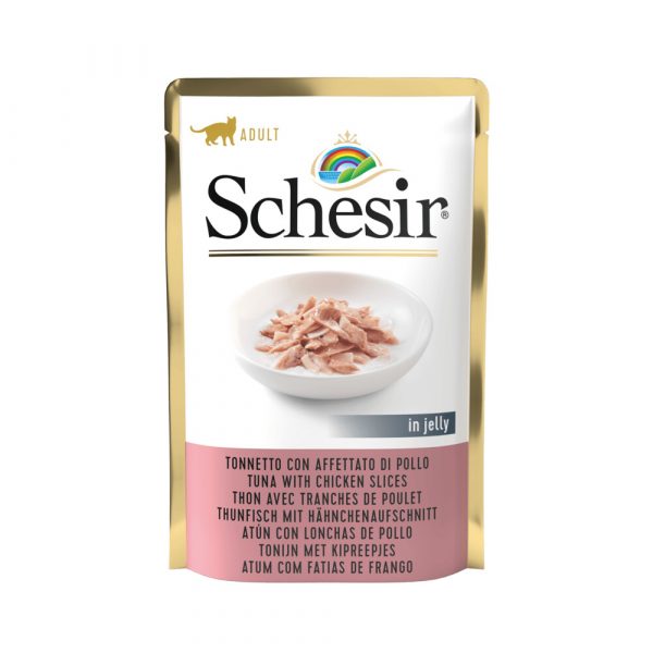 Schesir Kattenvoer Tonijn - Kipreepjes in Gelei 85 gr