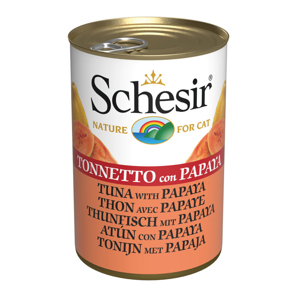 24x Schesir Kattenvoer Tonijn - Papaya 140 gr