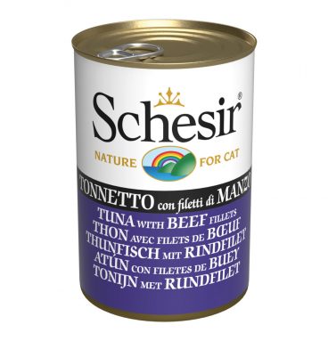 24x Schesir Kattenvoer Tonijn - Rundfilet 140 gr