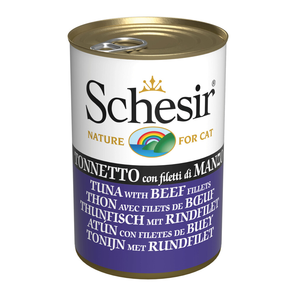 24x Schesir Kattenvoer Tonijn - Rundfilet 140 gr