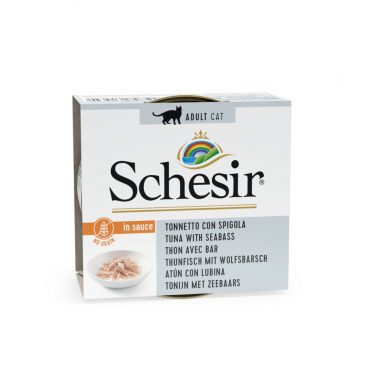 14x Schesir Kattenvoer Tonijn Zeebaars in Saus 70 gr