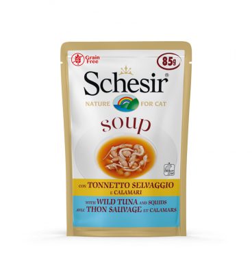 Schesir Kattenvoer Wilde Tonijn - Inktvis Soup 85 gr