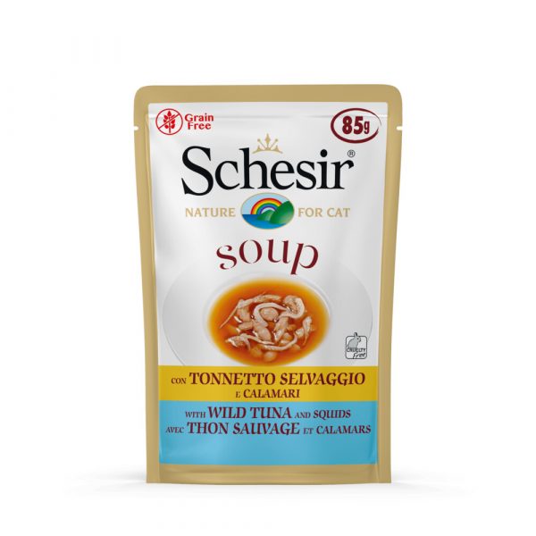 Schesir Kattenvoer Wilde Tonijn - Inktvis Soup 85 gr