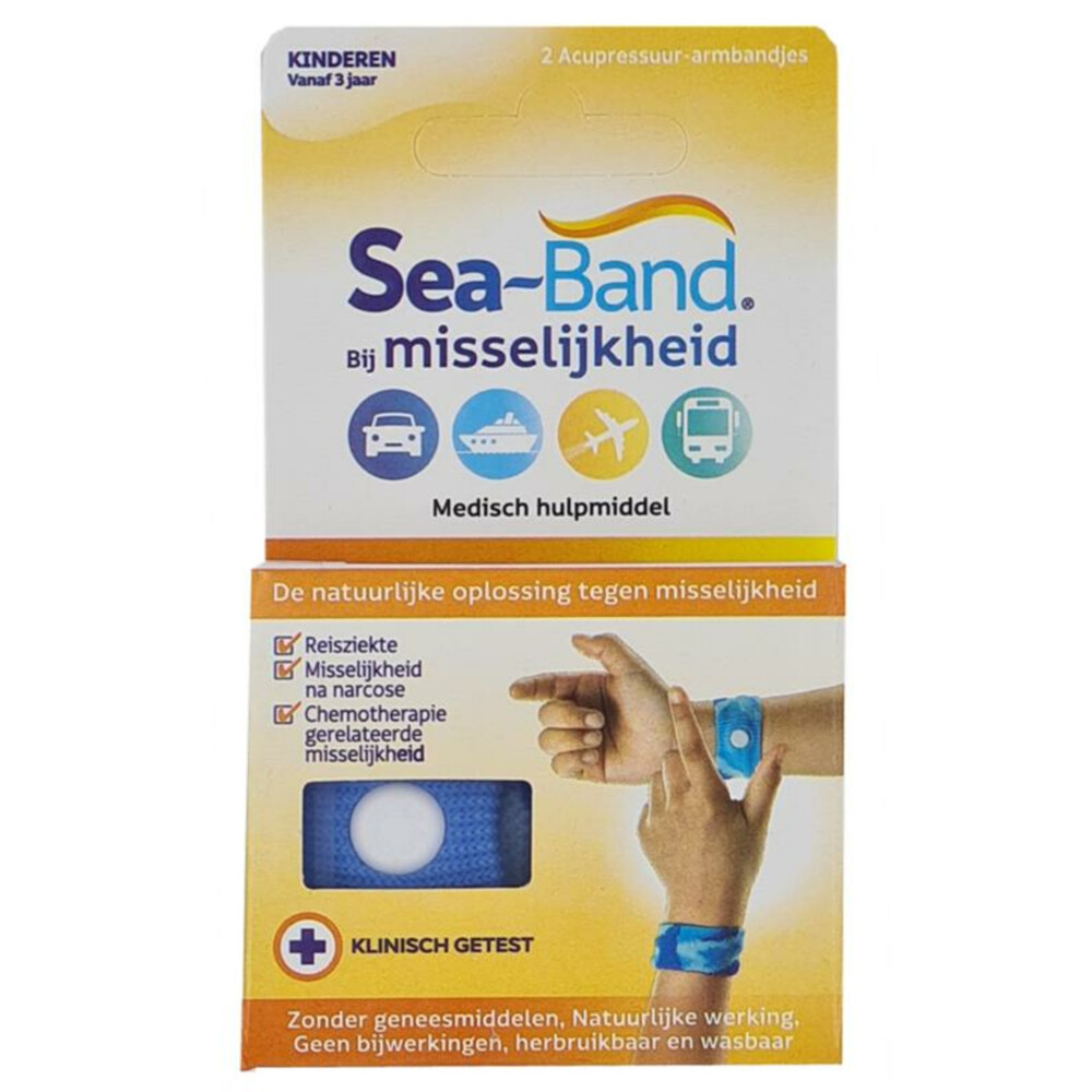 Sea Band Polsband Bij Misselijkheid Kinderen Blauw 1 paar