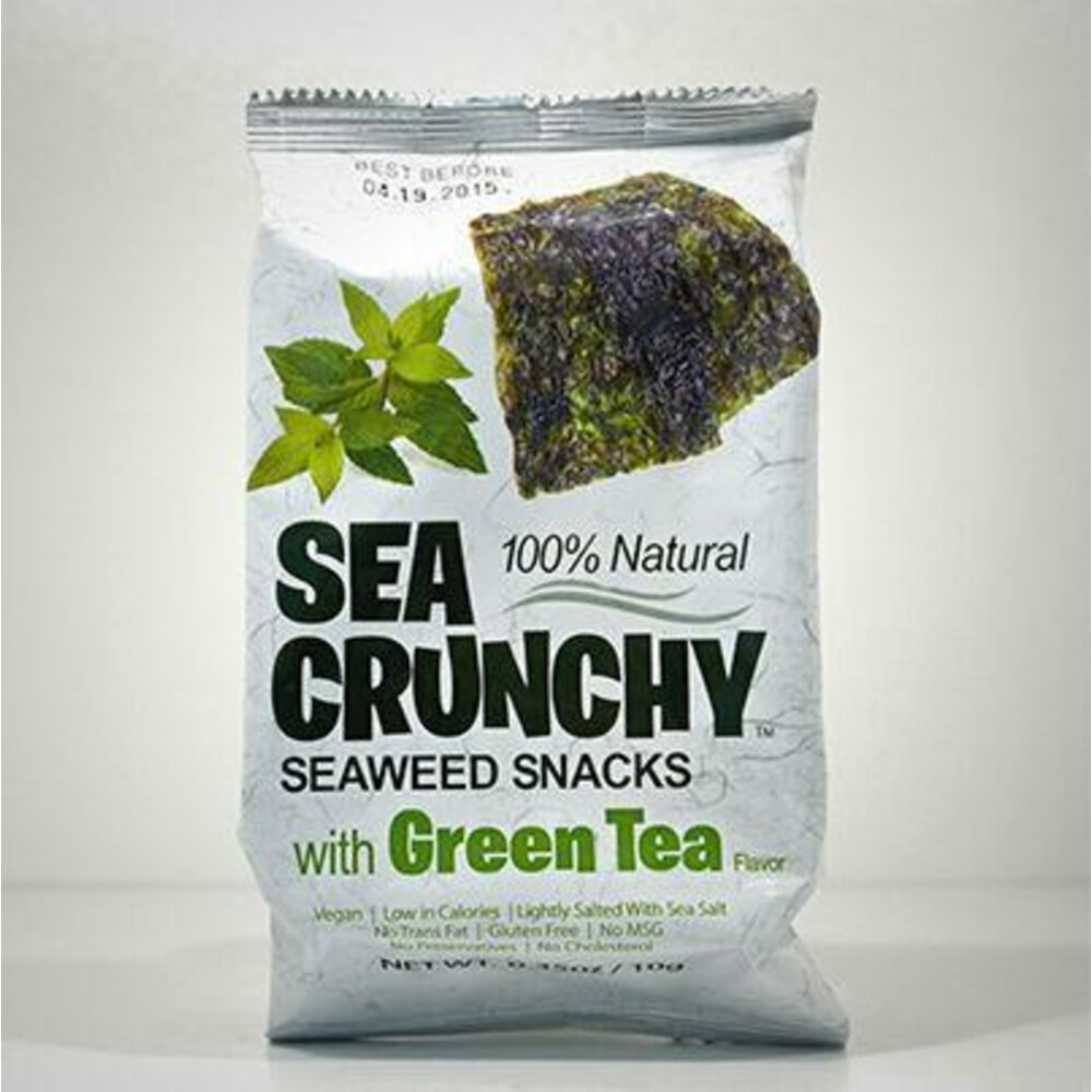 3x Sea Crunchy Snacks Groene Thee 10 gr