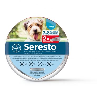 Seresto Anti Teken en Vlooien Halsband Hond 2-Pack tot 8 kg 38 cm