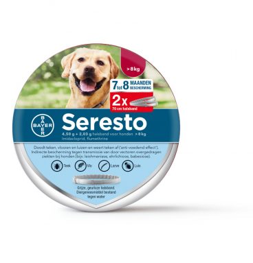 Seresto Anti Teken en Vlooien Halsband Hond 2-Pack vanaf 8 kg 70 cm