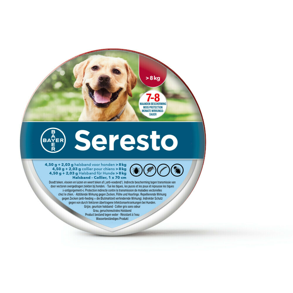 Seresto Anti Teken en Vlooien Halsband Hond vanaf 8 kg 70 cm