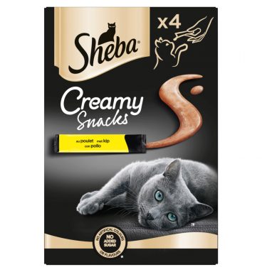 11x Sheba Creamy Snacks Kip 4 stuks