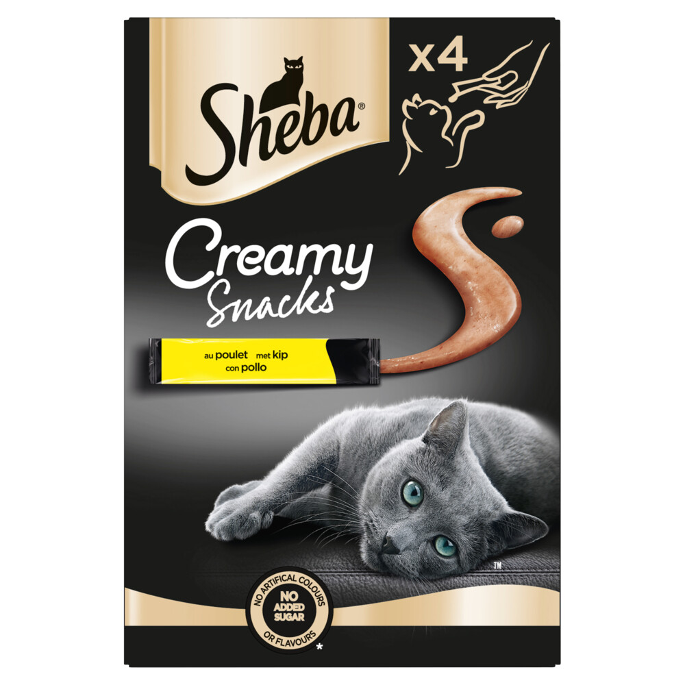 11x Sheba Creamy Snacks Kip 4 stuks