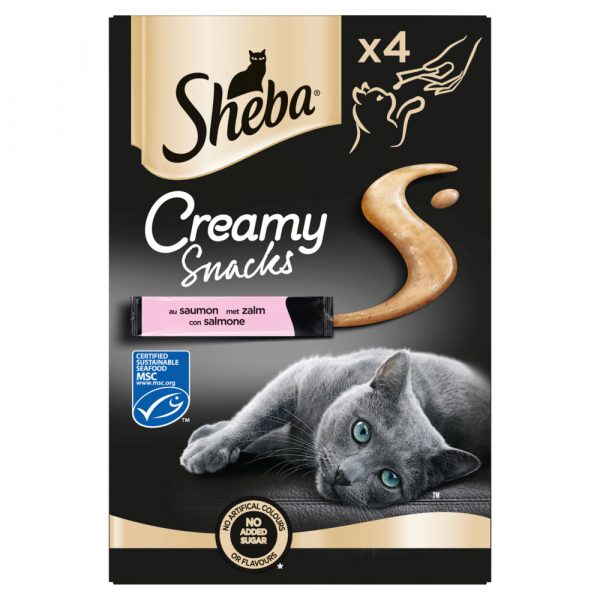 11x Sheba Creamy Snacks Zalm 4 stuks