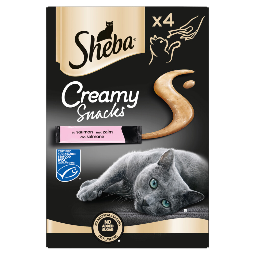 11x Sheba Creamy Snacks Zalm 4 stuks