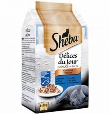 6x Sheba Delices du Jour Multipack Vis 6 x 50 gr