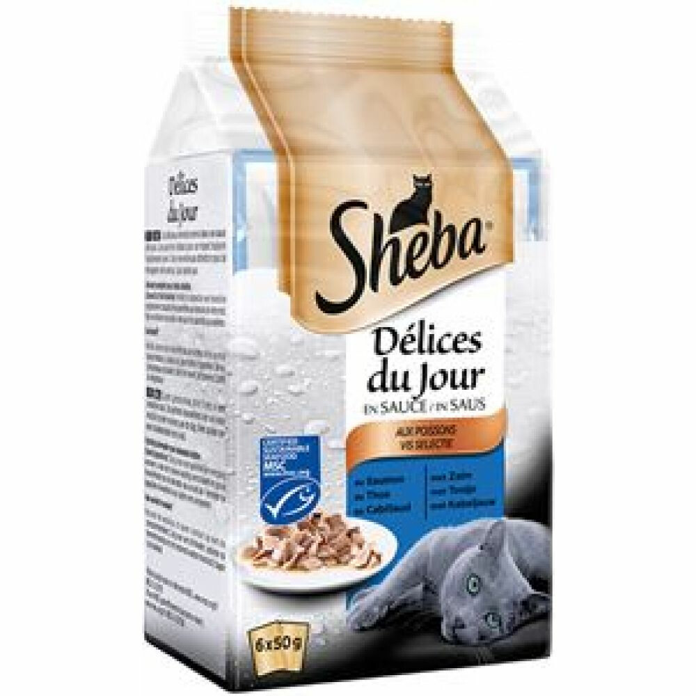 6x Sheba Delices du Jour Multipack Vis 6 x 50 gr