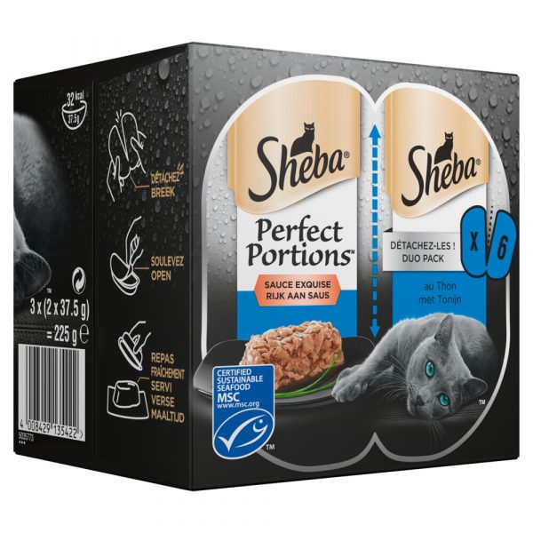 8x Sheba Perfect Portions Tonijn in Saus 3 x 2 stuks