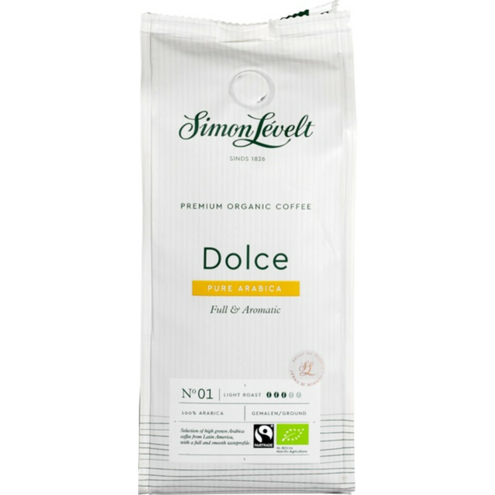 3x Simon Levelt Koffie Organico Dolce 250 gr