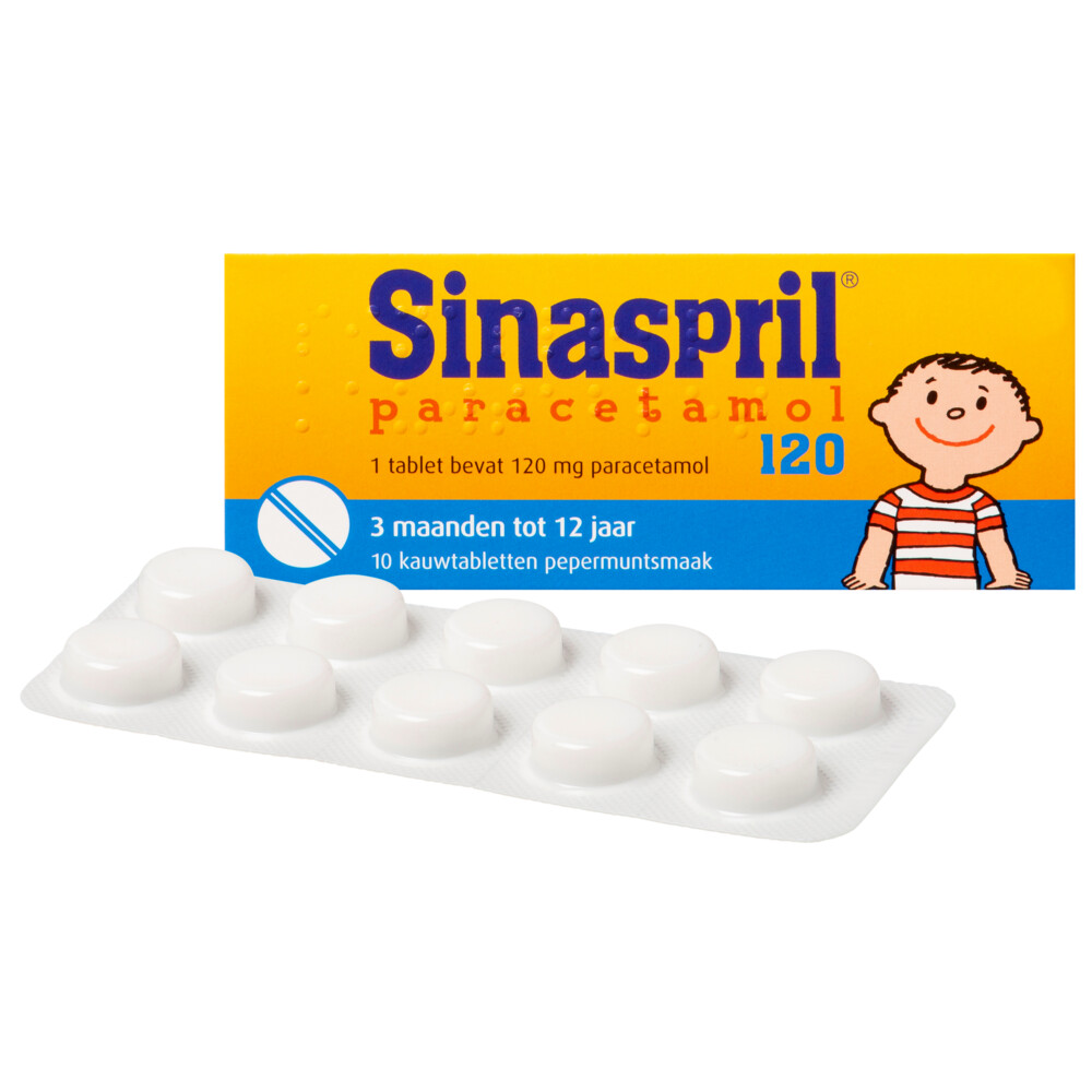 Sinaspril Paracetamol 120 mg 10 kauwtabletten