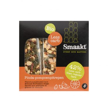 3x Smaakt Less Carb Pinda-pompoenpitrepen Biologisch 75 gr