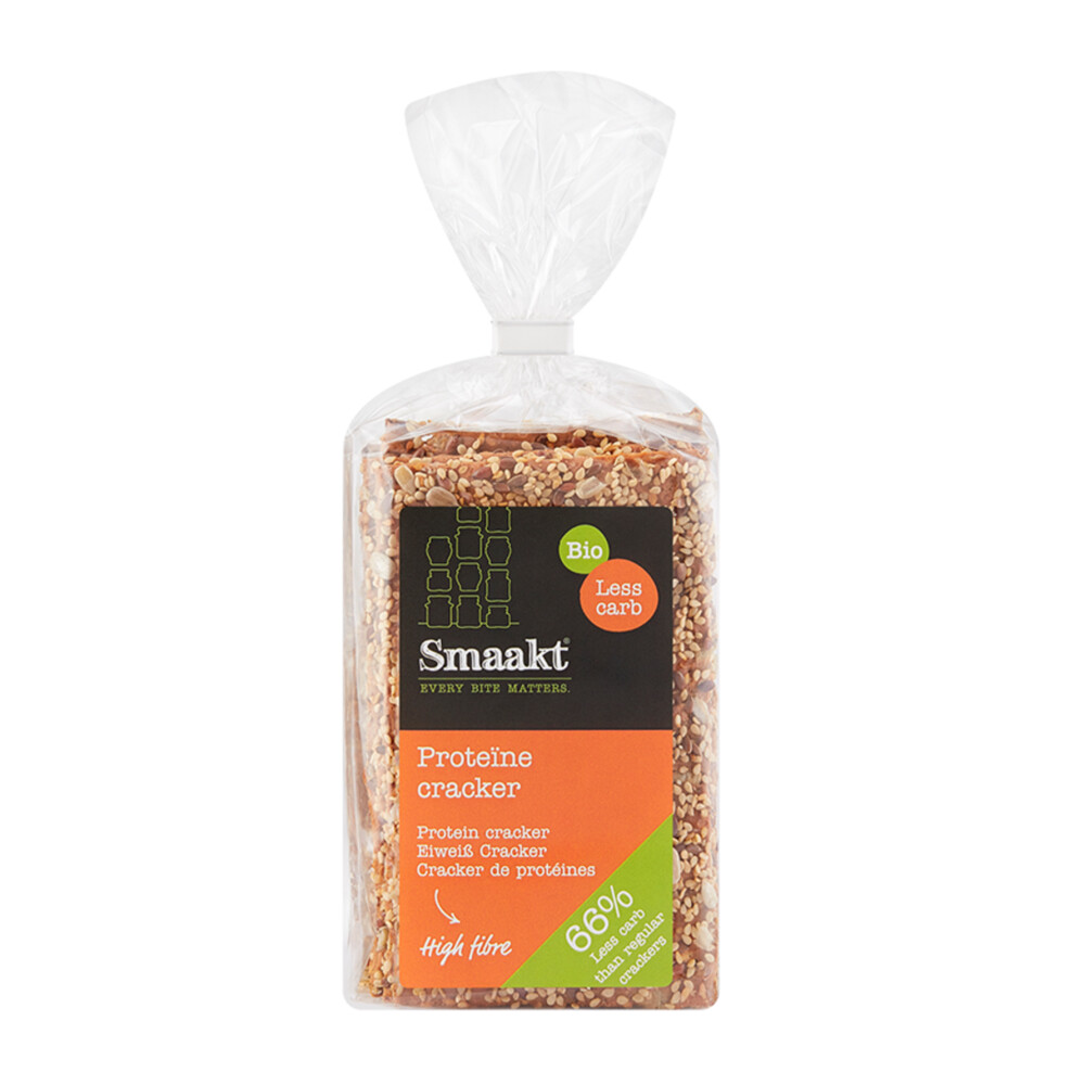 3x Smaakt Less Carb Proteïne Cracker Biologisch 200 gr